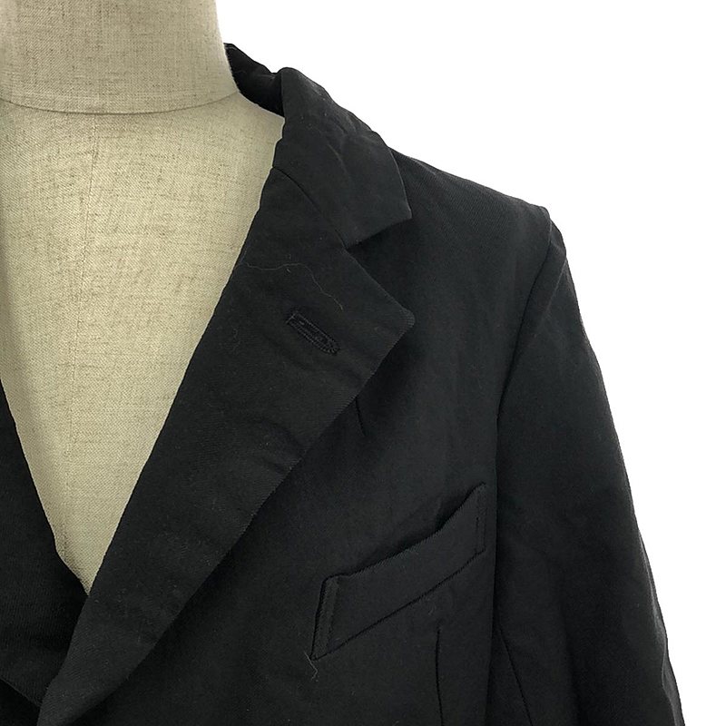 BLACK COMME des GARCONS / ブラックコムデギャルソン | 2009AW | ポリエステル 製品染め 変形 シングルブレスト ジャケット | XS | ブラック | レディース