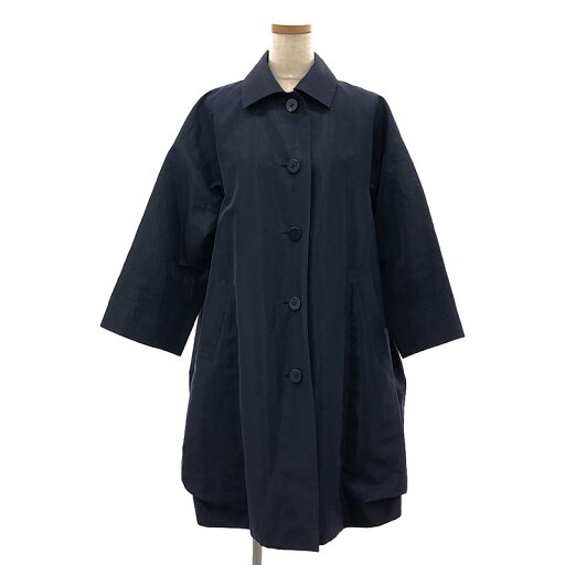 【美品】 ISSEY MIYAKE / イッセイミヤケ | ステンカラー オーバー コート / メッシュ総裏地 | 2 | ネイビー | レディース 【美品】 ISSEY MIYAKE / イッセイミヤケ | ステンカラー オーバー コート / メッシュ総裏地 | 2 | ネイビー | レディース