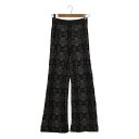 BOTTEGA VENETA / ボッテガヴェネタ | ジャガード ニット フレア イージーパンツ | ボルドー/ホワイト/ブラック系 | レディース