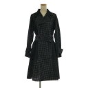 【美品】 ISSEY MIYAKE / イッセイミヤケ | パンチング メッシュ ベルテッド ダブル オーバー コート | 2 | ブラック | レディース