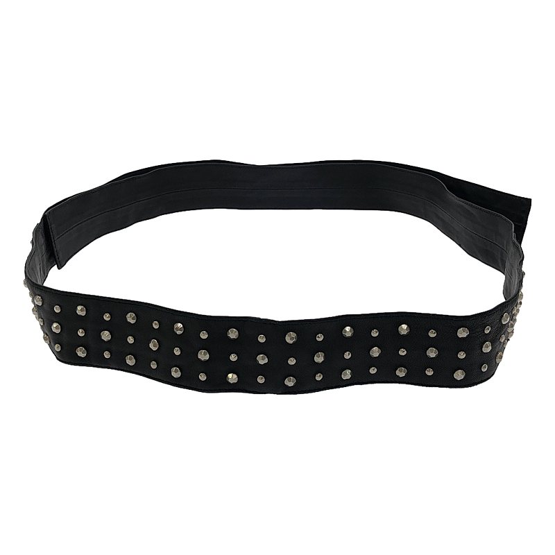 Drawer / ドゥロワー | スタッズ レザー ベルト | ブラック | レディース