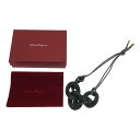 【美品】 Salvatore Ferragamo / サルヴァトーレフェラガモ | Aura Leather Necklace / レザー ネックレス | チャコールブラック系 | レディース