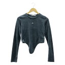 HELK / ヘルク | ベロア クルーネック カットソー | グレー系 | レディース