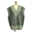 08sircus / ゼロエイトサーカス | Melange V-neck Vest ウール コットン混 メランジ ニットベスト | 5 | アイボリー | レ...