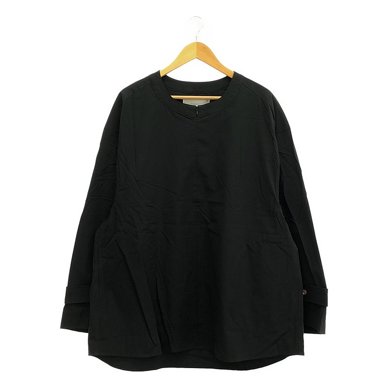 【新品】 prasthana / プラスターナ | flared round neck short / シャツ | M | ブラック | メンズ