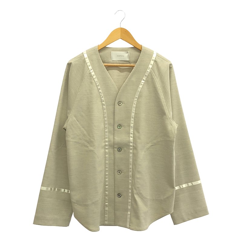 【新品】 prasthana / プラスターナ | glitter base ball shirt / シャツ | M | グレージュ | メンズ【AUTUMN SALE対象_最大15%OFF】