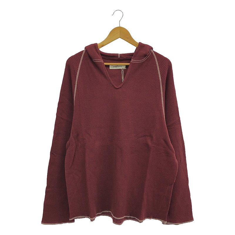 【新品】 prasthana / プラスターナ | deep v hoodie パーカー | M | バーガンディー | メンズ