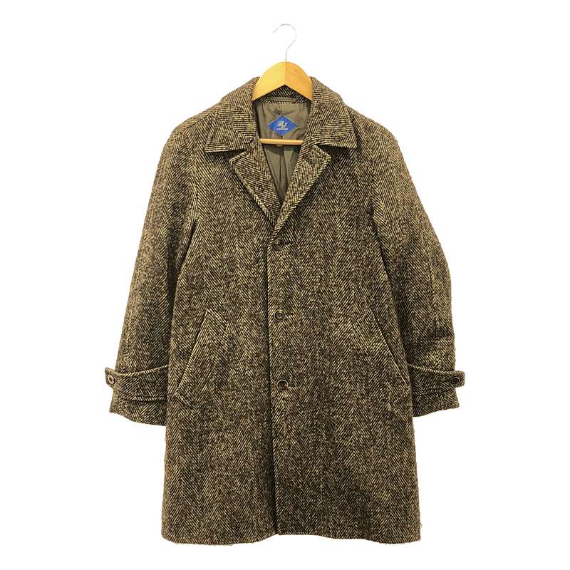 RING JACKET / リングジャケット | RJ / シルク ヘリンボーン チェスターコート | 42 | ブラウン | メンズ