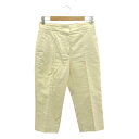 【美品】 Christian Dior / クリスチャンディオール | センタープレス ネップ スラックス パンツ | 36 | エクリュ | レディース
