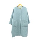 【美品】 ADORE / アドーア | 2TONEリバーラウンドネックコート | 36 | ライトブルー/ライトグレー | レディース(4)