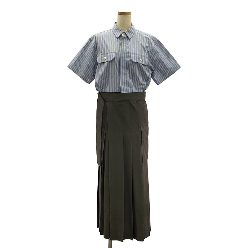 sacai / サカイ | 2023SS | Thomas Mason Cotton Poplin Suiting Dress ワンピース | 2 | ブルー/カーキ | レディース
