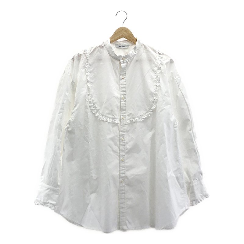 【美品】 manon / マノン | フリル装飾 バンドカラー シャツ ブラウス | 0 | White | レディース