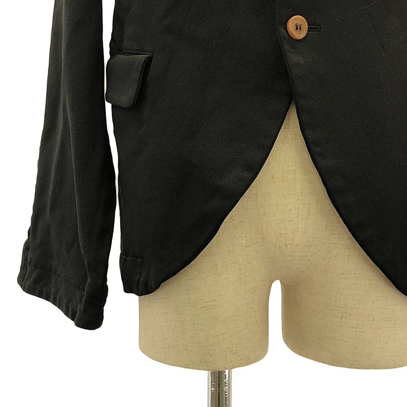 COMME des GARCONS / コムデギャルソン | 2012AW | ポリエステル 縮絨 丸襟 インサイドアウト シングルジャケット | M | ブラック | レディース