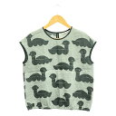 mina perhonen ミナペルホネン sea birds ノースリーブシャツ レディース トップス シャツ ノースリーブ グリーン 古着