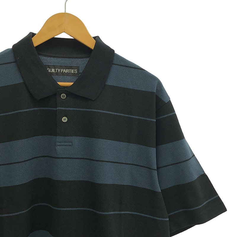 【美品】 WACKO MARIA / ワコマリア | 2023SS | STRIPED POLO SHIRT ボーダー ポロシャツ | M | ブラック / ネイビー | メンズ