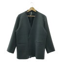【美品】 m's braque / エムズブラック | Zipper Jacket / ジップ ノーカラーダブルジャケット | 38 | charcoal | ...