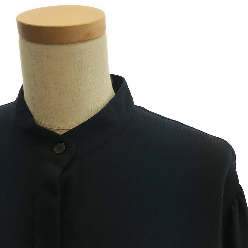 UNITED ARROWS / ユナイテッドアローズ | P/W ギャザー シャツワンピース | 38 | ネイビー | レディース