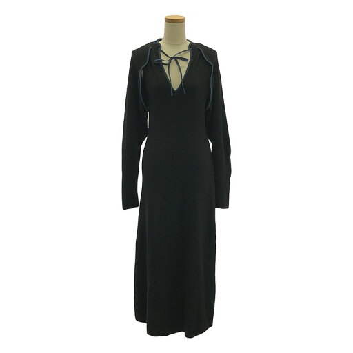 TAN / タン | DOGLEG SLEEVES LONG ONEPIECE ニット ワンピース | F | ブラック | レディース TAN / タン | DOGLEG SLEEVES LONG ONEPIECE ニット ワンピース | F | ブラック | レディース