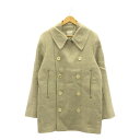 【美品】 HUM VENT / ヒューベント | ヘリンボーン リネン Pコート | 2 | ベージュ | メンズ