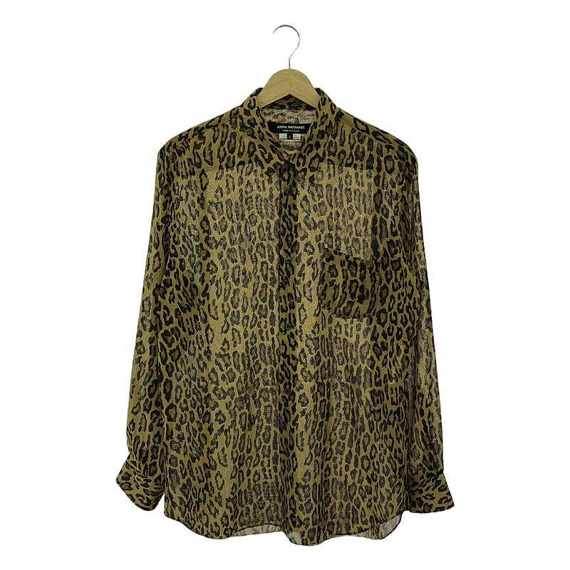 【美品】 JUNYA WATANABE / ジュンヤワタナベ | 2020AW | レオパード 総柄 シアーシャツ | S | ブラウン | レディース