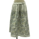 mina perhonen ミナペルホネン tanpopo / たんぽぽ エンブロイダリー ベルテッド スカート / 裏地付き レディース スカート ロングスカート white 古着