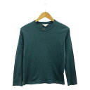 mina perhonen ミナペルホネン neutraali taivas コットン クルーネックカットソー レディース トップス Tシャツ 長袖 ダークグリーン 古着