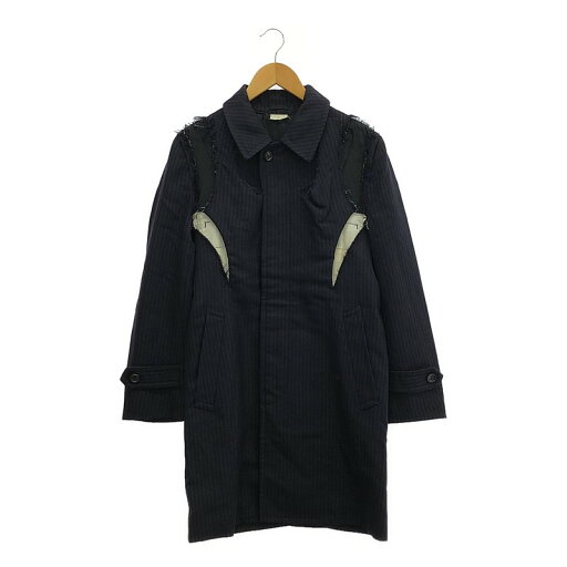 COMME des GARCONS / コムデギャルソン | 2006AW | Persona / 裁断 ストライプ ロングコート | S | ネイビー/ブラック | レディース COMME des GARCONS / コムデギャルソン | 2006AW | Persona / 裁断 ストライプ ロングコート | S | ネイビー/ブラック | レディース