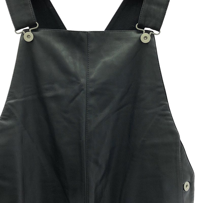 UNITED ARROWS / ユナイテッドアローズ | フェイクレザー オーバーオール | 38 | ブラック | レディース