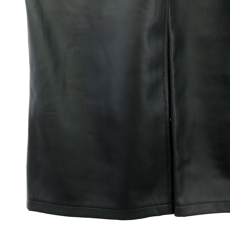 UNITED ARROWS / ユナイテッドアローズ | フェイクレザー オーバーオール | 38 | ブラック | レディース