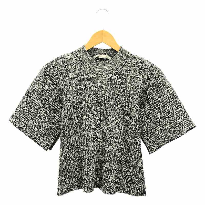  STELLA McCARTNEY / ステラマッカートニー | Mouline Rib Knit / スリットスリーブ リブトップ ニット | XXS | グレー | レディース