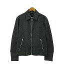【美品】 HERMES / エルメス | 2014AW | ファントムテクニック ラムレザー切替 ウールブルゾン | 46 | グレー / ブラック | メンズ