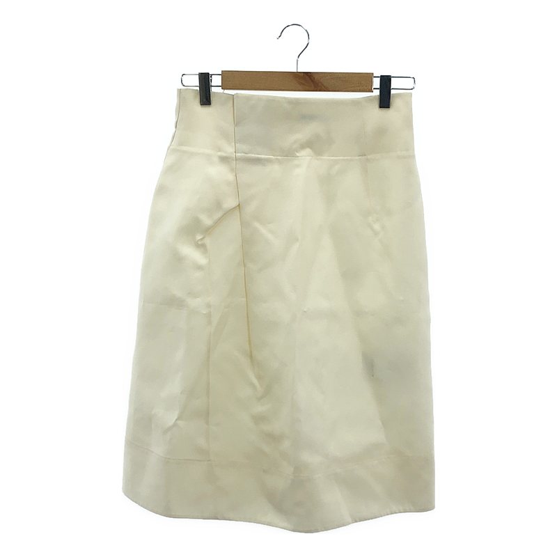 JIL SANDER / ジルサンダー | ウール シルク タック デザイン スカート | 36 | アイボリー | レディース