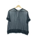 mina perhonen ミナペルホネン fog net フリルレイヤーシアーブラウス レディース トップス シャツ 半袖 ブラック 古着