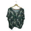 mina perhonen ミナペルホネン north forest レーヨンカットソー レディース トップス Tシャツ 半袖 グリーン 古着