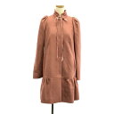 RED VALENTINO / レッドヴァレンティノ | ウール ナイロン ベロアリボン パフスリーブ コート | 40 | ピンク | レディース