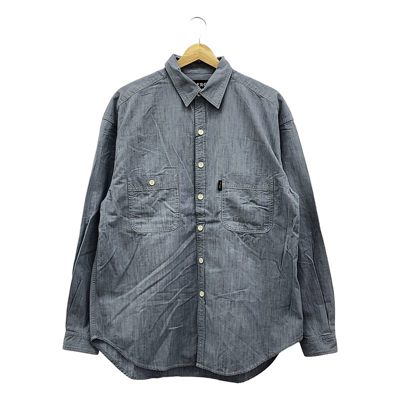 ギザコットンブロードロングシャツ（ダークネイビー）【ユニ