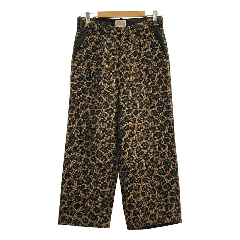 【美品】 NICENESS / ナイスネス | 2020AW | レオパード ドローストリング ワイドパンツ | M | ブラウン | メンズ