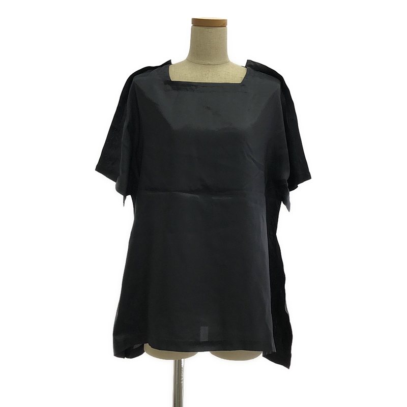 COMME des GARCONS COMME des GARCONS / コムコム | 2015SS | キュプラ バックジップ ブラウス プルオーバー トップス | S | ダークネイビー | レディース
