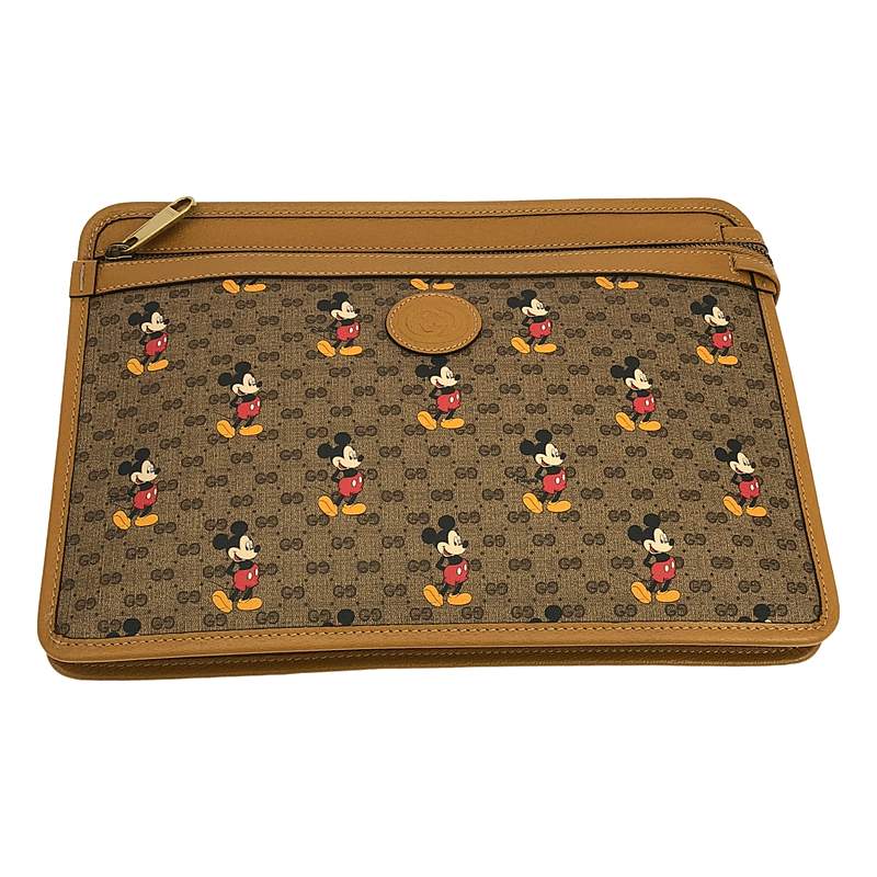 【美品】 GUCCI / グッチ | Disney マイクロGGスプリーム クラッチバッグ / 602552 | ブラウン | レディース