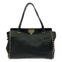 VALENTINO / ヴァレンティノ | ロックスタッズ レザー 2way ショルダーバッグ | ブラック | レディース(4)