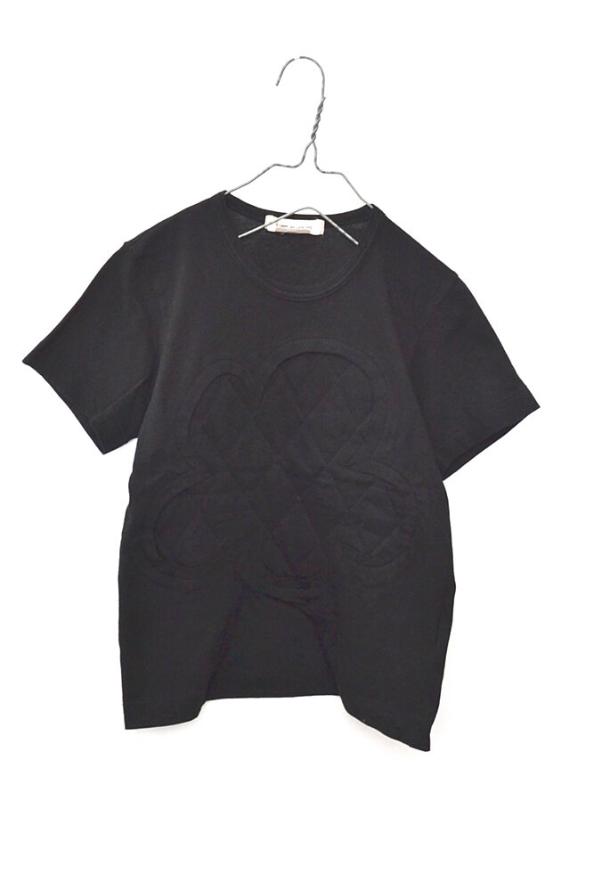 コムデギャルソン COMME des GARCONS ◆ AD2016 16AW/フロントキルト 半袖Tシャツ/XS/ブラック　M961