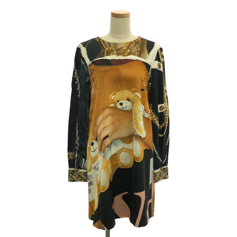 モスキーノMOSCHINO CHEAPANDCHIC☆ニットワンピース☆42赤紫