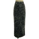 BALENCIAGA / バレンシアガ | フラワープリント スリット デニムスカート | 34 | ブラック | レディース(4)