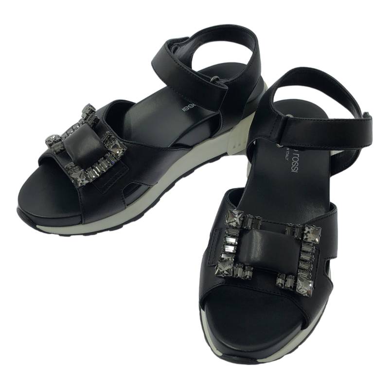 【美品】 sergio rossi / セルジオロッシ | SR SANDAL RUNNING ビジュー ランニング サンダル | 37 | ブラック/ホワイト | レディースのサムネイル