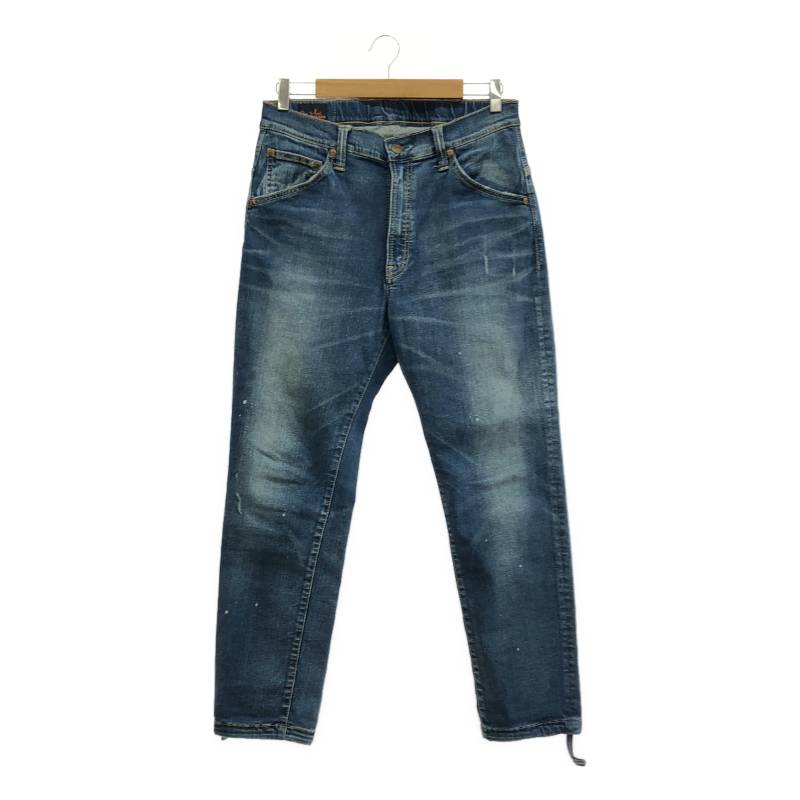 BEAMS / ビームス | ×BIG JOHN / ビッグジョン ペイント ダメージ加工 ストレッチ デニムパンツ | M | インディゴ | メンズ