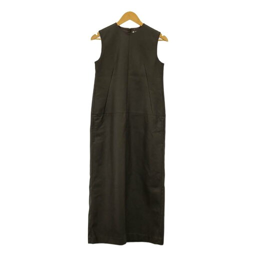 【新品】 th products / ティーエイチプロダクツ | フェイクレザー ノースリーブ ワンピース | 0 | ブラウン | レディース