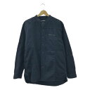 AVIREX / アヴィレックス | リップストップ切替 パッチワーク バンドカラー シャツ | M | ダークネイビー | メンズ