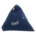 mina perhonen ミナペルホネン choucho / ちょうちょ エンブロイダリー 立体 ポーチ レディース バッグ ポーチ ネイビー 古着