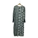 mina perhonen ミナペルホネン hanaco / 総柄 リブ スリーブ ニット ワンピース レディース ワンピース・ドレス ロング丈スカート green 古着
