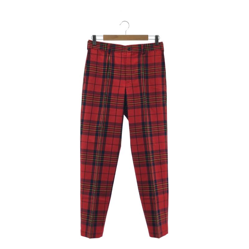 【美品】 tricot COMME des GARCONS / トリココムデギャルソン | 2012AW | タータンチェック タック パンツ | M | レッド | レディース